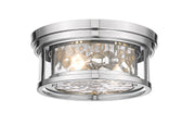 Clarion 2 Light 12" Flush Mount in Polished Nickel