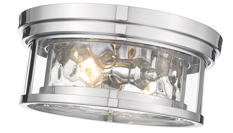 Clarion 2 Light 12" Flush Mount in Polished Nickel