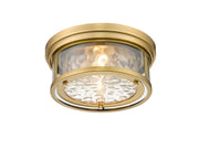 Clarion 2 Light 12" Flush Mount in Rubbed Brass