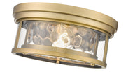 Clarion 2 Light 12" Flush Mount in Rubbed Brass