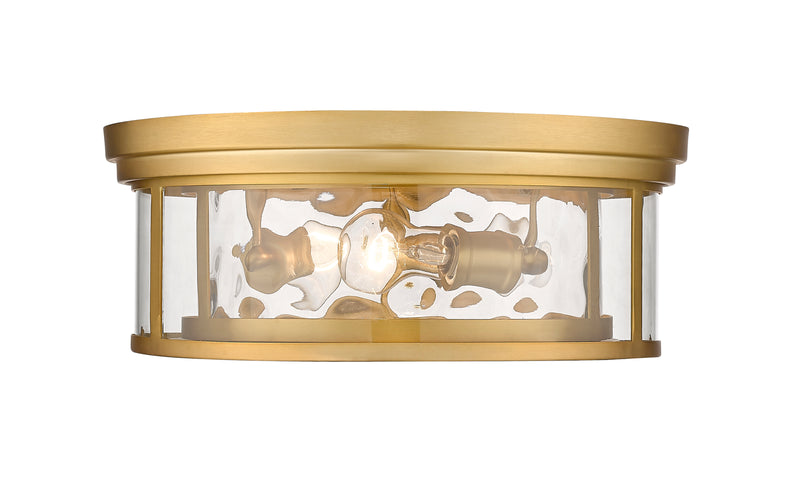 Clarion 3 Light 16" Flush Mount in Olde Brass
