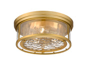 Clarion 3 Light 16" Flush Mount in Olde Brass