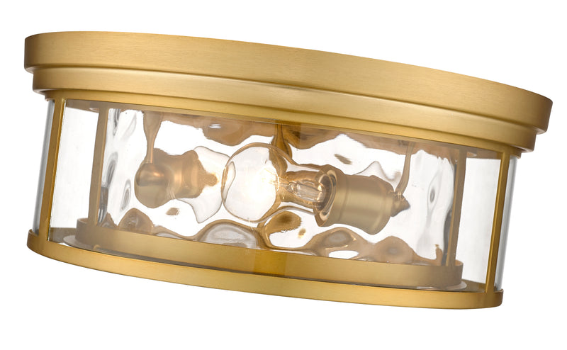 Clarion 3 Light 16" Flush Mount in Olde Brass