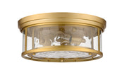 Clarion 3 Light 16" Flush Mount in Olde Brass