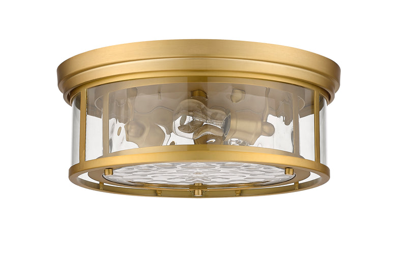 Clarion 3 Light 16" Flush Mount in Olde Brass