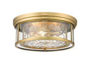 Clarion 3 Light 16" Flush Mount in Rubbed Brass