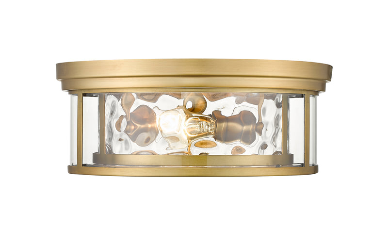 Clarion 3 Light 16" Flush Mount in Rubbed Brass
