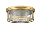 Clarion 3 Light 16" Flush Mount in Rubbed Brass