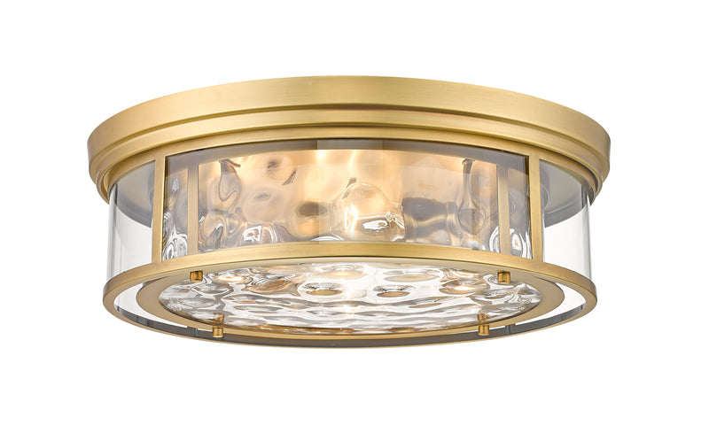 Clarion 4 Light 20.75" Flush Mount in Rubbed Brass