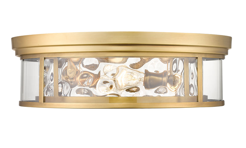 Clarion 4 Light 20.75" Flush Mount in Rubbed Brass