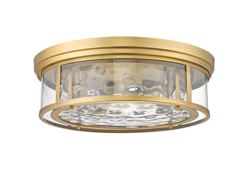 Clarion 4 Light 20.75" Flush Mount in Rubbed Brass