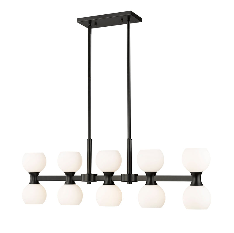Artemis 10 Light 40" Linear Pendant in Matte Black
