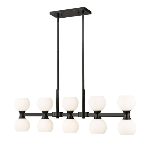 Artemis 10 Light 40" Linear Pendant in Matte Black