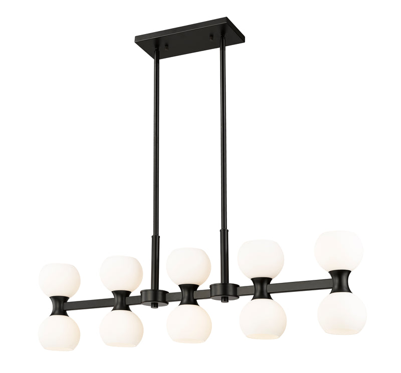 Artemis 10 Light 40" Linear Pendant in Matte Black