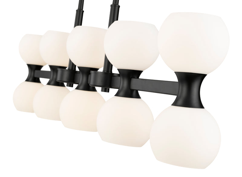Artemis 10 Light 40" Linear Pendant in Matte Black