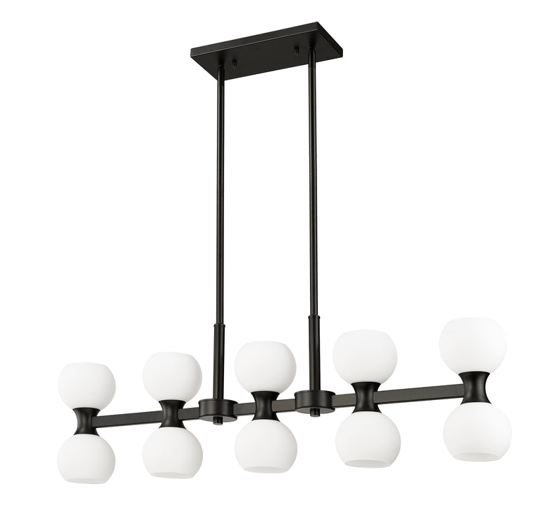 Artemis 10 Light 40" Linear Pendant in Matte Black
