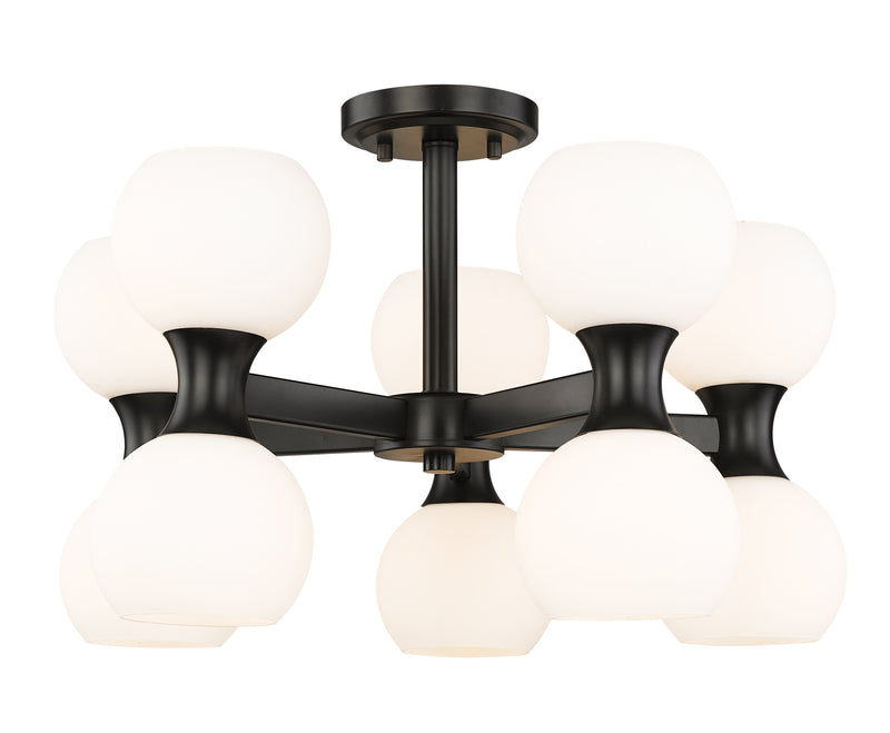 Artemis 10 Light 21" Semi Flush Mount in Matte Black