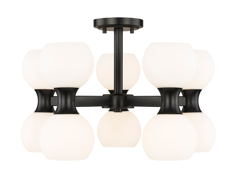 Artemis 10 Light 21" Semi Flush Mount in Matte Black
