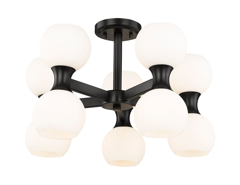 Artemis 10 Light 21" Semi Flush Mount in Matte Black