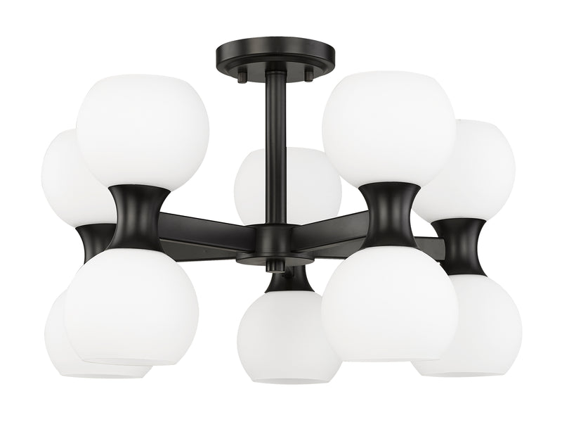 Artemis 10 Light 21" Semi Flush Mount in Matte Black