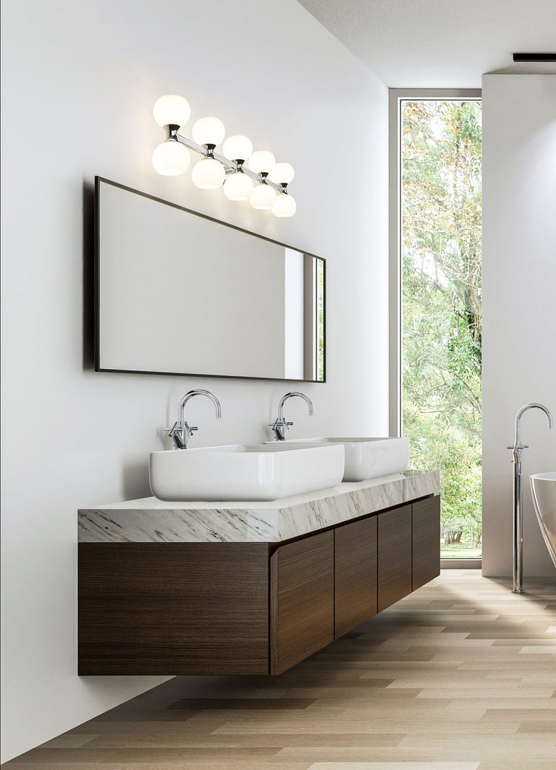 Artemis 10 Light 45" Vanity in Chrome in a room setting