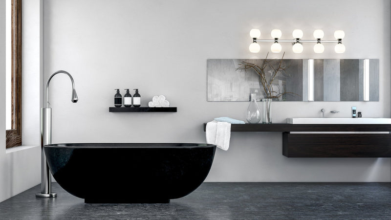 Artemis 10 Light 45" Vanity in Chrome in a room setting