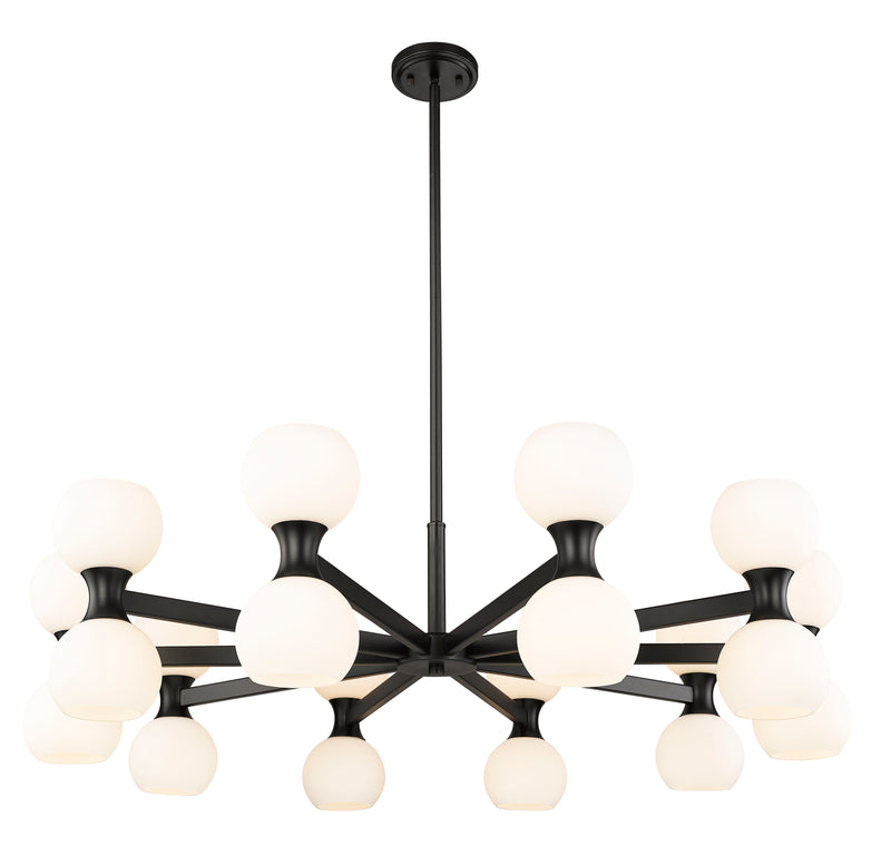 Artemis 20 Light 42" Chandelier in Matte Black