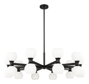 Artemis 20 Light 42" Chandelier in Matte Black
