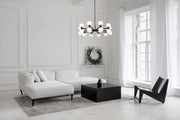 Artemis 20 Light 42" Chandelier in Matte Black in a room setting