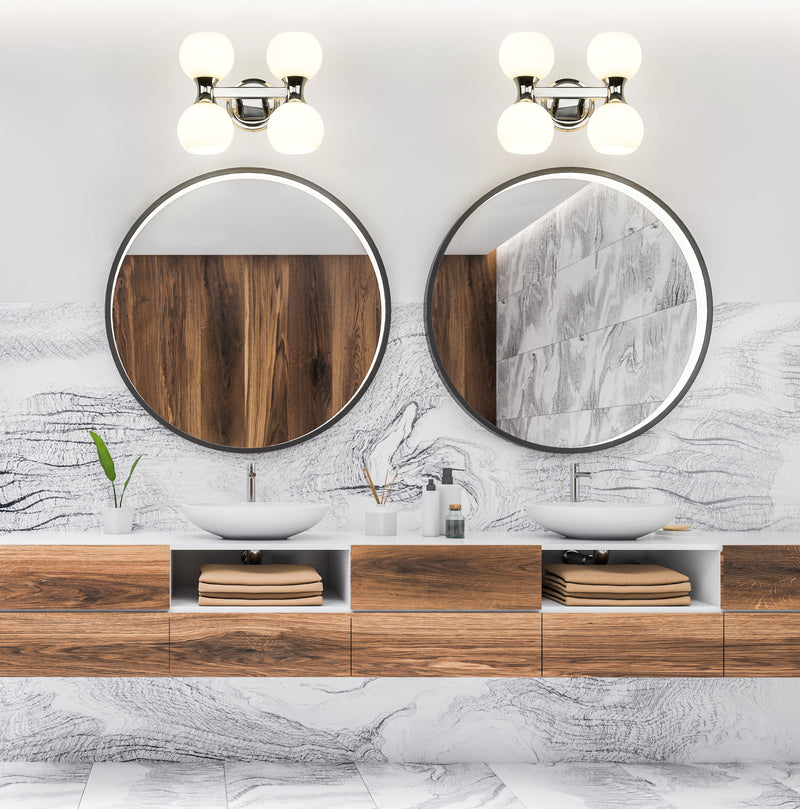 Artemis 4 Light 13" Vanity in Chrome in a room setting