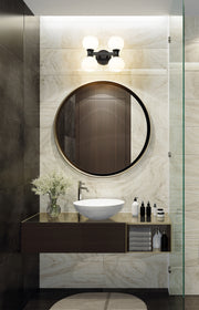 Artemis 4 Light 13" Vanity in Matte Black in a room setting