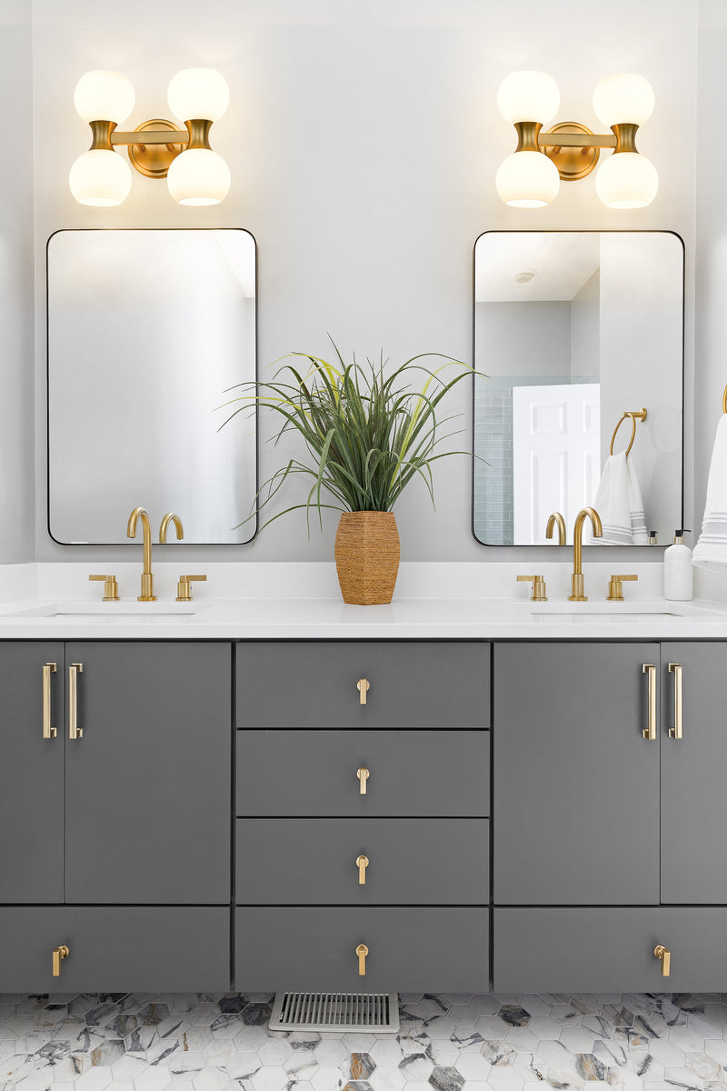 Artemis 4 Light 13" Vanity in Modern Gold in a room setting
