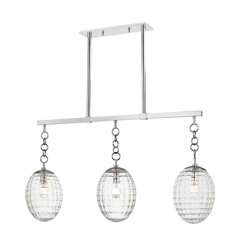 Venice 3-Light Linear Pendant in Polished Nickel