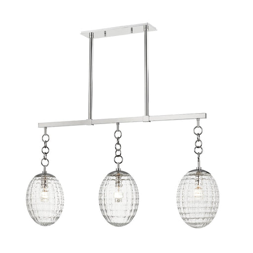 Venice 3-Light Linear Pendant in Polished Nickel