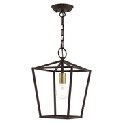 Devone Convertible Lantern Pendant / Semi-Flush Mount in Bronze