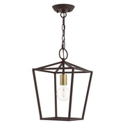 Devone Convertible Lantern Pendant / Semi-Flush Mount in Bronze