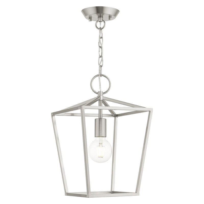 Devone Convertible Lantern Pendant / Semi-Flush Mount in Brushed Nickel