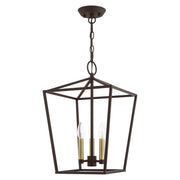 Devone 3-Light Lantern Pendant in Bronze