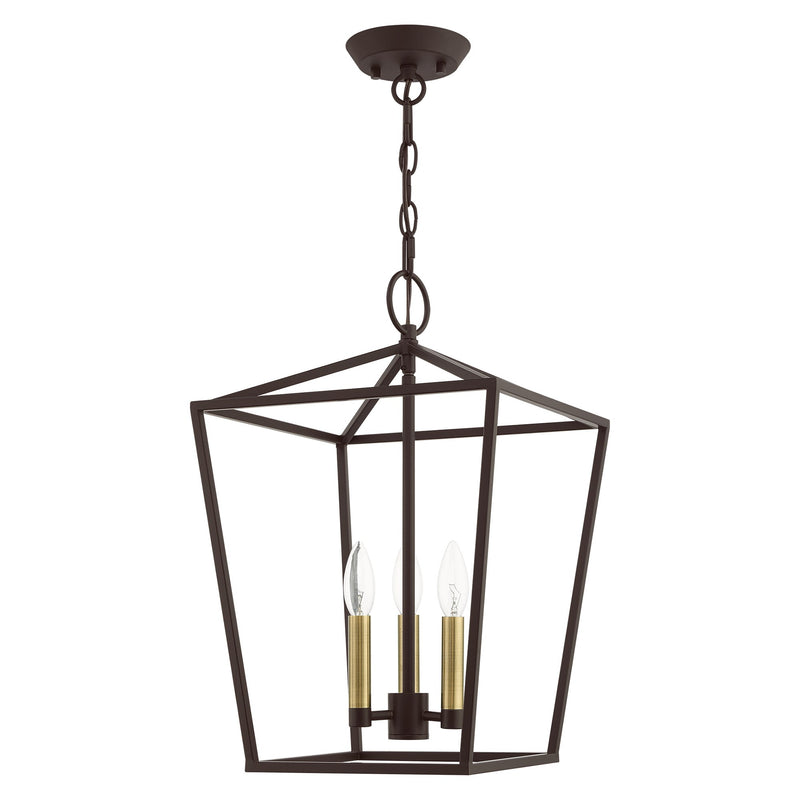 Devone 3-Light Lantern Pendant in Bronze