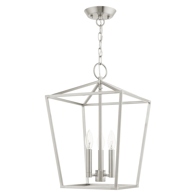 Devone 3-Light Lantern Pendant in Brushed Nickel