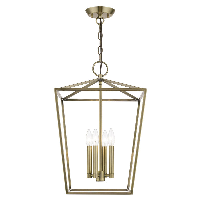 Devone 4-Light Chandelier in Antique Brass