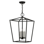 Devone 4-Light Chandelier in Black with Brushed Nickel Accents