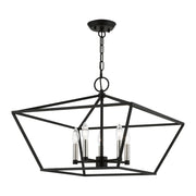 Devone 5-Light Chandelier in Black with Brushed Nickel Accents