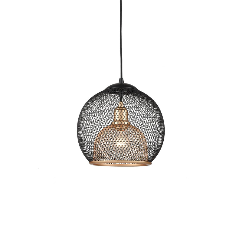 Gibraltar 12" Pendant in Black/Gold