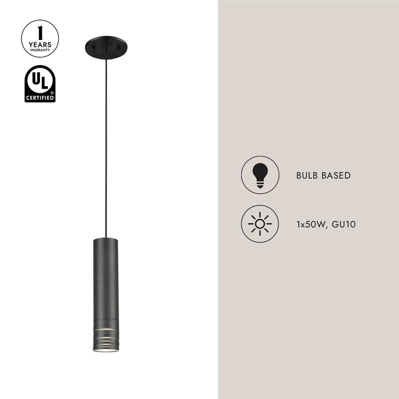 Milca 10" Pendant in Black