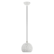Chantilly Petite Pendant in White with Brushed Nickel Accents