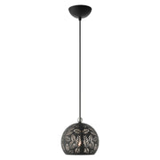 Chantilly Petite Pendant in Black with Brushed Nickel Accents
