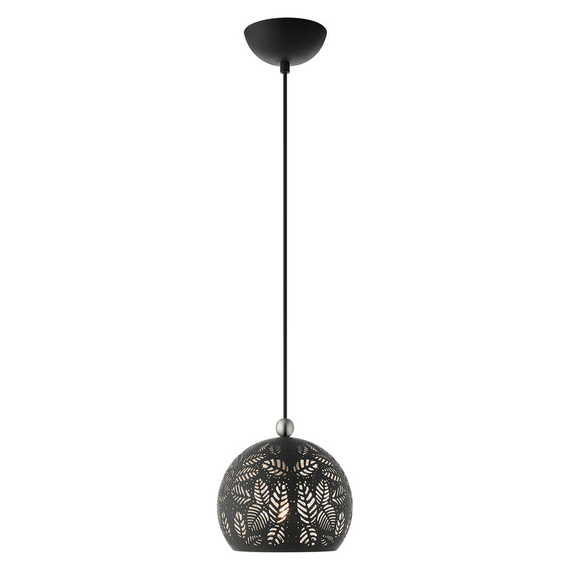 Chantilly Petite Pendant in Black with Brushed Nickel Accents
