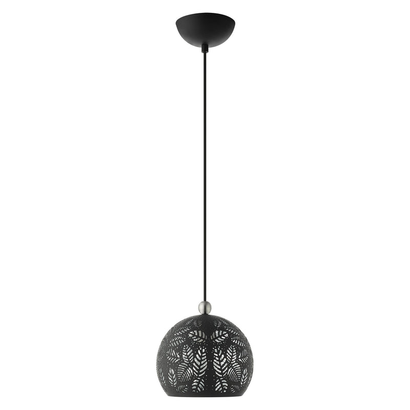 Chantilly Petite Pendant in Black with Brushed Nickel Accents