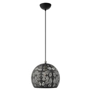 Chantilly Small Pendant in Black with Brushed Nickel Accents